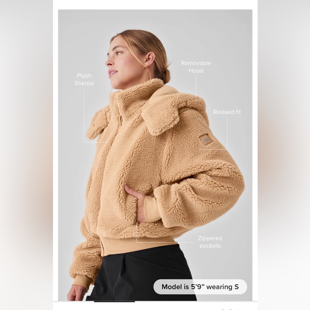 Alo Yoga Foxy Sherpa Jacket camel size small